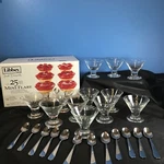 Libbey Dessert Mini Flare Glass 12 Dishes, Spoons, And Box (no Recipe Card). Fixed Price $20.00.