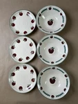 International China Applejack Bowl Plate Set 6PC White Gingham Apples Plaid. Fixed Price $31.49.