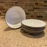 Food Network Stoneware 7 Bowls Taupe Brown/ White Set Of 4. Fixed Price $21.99.