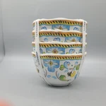 Le Cadeaux Toscana Textured Melamine Dessert Bowl 4 Piece Set Floral Pattern New. Fixed Price $34.00.