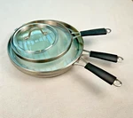 Select By Calphalon Space Saving Stacking Glass Lid Lot X 3 Pieces +1 Free. Fixed Price $26.00.