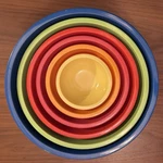 Zak Designs Melamine Nesting Mixing Bowls - Vintage Crate & Barrel Set Of 6. Fixed Price $75.00.