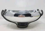 Nambe Oval Anvil Serving Bowl On Stand MT0438 Polished Alloy Silver 12" X 8". Fixed Price $89.99.