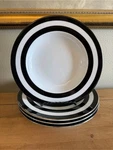Set Of 4 Ralph Lauren Spectator Black Rimmed Soup Bowl 1986008. Fixed Price $75.00.