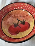 Certified Int. Tomato Pasta Serving Bowl Hand Painted Red/yellow 1990. Fixed Price $24.95.