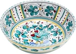Orvieto Green Rooster Ceramic Salad Bowl-italian Craftsmanship. Fixed Price $165.00.