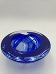 Vintage Kosta Boda Blue Swirl Art Glass Bowl Swedish Design Euc. Fixed Price $85.00.
