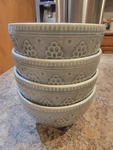Euro Ceramica Fez Dove Set 4 5.5 Inch Ceral Bowl Crackle Glaze. Fixed Price $34.99.