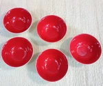Pier 1 Imports Small Rice Bowls Set Of 5 Red Interior. Fixed Price $15.07.