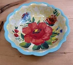 The Pioneer Woman Delaney Teal Melamine Dinner Bowl 44OZ Floral Round. Fixed Price $11.04.