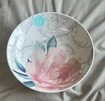 Martha Stewart Pink Peony Floral Ceramic Dinner Bowl Vegetable Plate 9". Fixed Price $35.99.