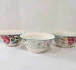 Pioneer Woman Blooming Bouquet Soup Ceral Bowl Set Of 3 Euc Retired Pattern. Fixed Price $24.99.