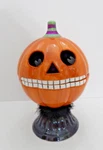 Amscan No. 442550 Ceramic Halloween Pumpkin On Pedestal Two-piece Bowl. Fixed Price $63.45.