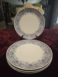 Mikasa Marina Set Of 4 Dinner Plates 11" White Bone China Blue. Fixed Price $55.00.