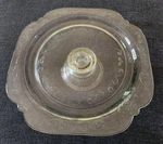 Vintage Glass Serving Plate 10X10" Wide, Stand 2" Tall Paisley Floral Pattern. Fixed Price $18.00.