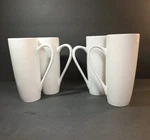 Konitz Coffee Bar Mug Set 4 White Porcelain Tall Latte Cappuccino Germany. Fixed Price $24.95.