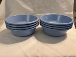 Set Of Eight (8) Vtg Blue Rubbermaid Melamine #3836 Cereal Bowls. Fixed Price $45.00.