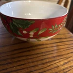 222 Fifth Porcelain Christmas Bowl. Fixed Price $15.00.
