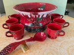 New Tracy Porter Winter Pine Cone Punch Bowl Set 6 Mugs & Ladle - Christmas. Fixed Price $269.10.