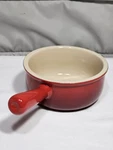 Le Creuset Authentic Stoneware 5" Onion Soup Bowl Red French Cookware. Fixed Price $42.99.