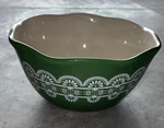 Pioneer Woman Green White Ceramic Mixing Bowl All-over Pattern. Fixed Price $15.00.