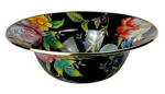 Mackenzie-childs Black Flower Market 12" Serving Bowl New No Box. Fixed Price $85.00.