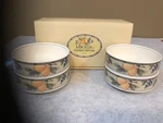 4 Mikasa Intaglio Garden Harvest 5" Berry Bowls/fruit Saucers CAC29 New. Fixed Price $39.95.