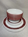 Corelle Bandhani Red Paisley Bandanna Dinner Plate Bowl Set Of 24/ Service For 8. Fixed Price $74.99.