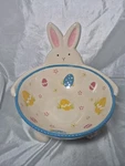 Temp-tations By Tara Old World Easter Egg Hunt 3 Qt Bunny Bowl Rare! Great Con.. Fixed Price $52.46.