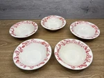 Comptoir Famille Petit Jeuner Red 7 Deep Bowls France Set Of 5. Fixed Price $92.07.