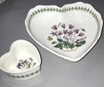 Lot Portmeirion Botanic Garden Scalloped Edge Heart Bowl 1- 8.5 Ramekin. Fixed Price $19.99.