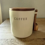 Hearth & Hand Magnolia Stoneware Coffee Canister With Lid Spoon Farmhouse. Fixed Price $30.00.