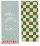 Kitchen Dish Pink & Green Pies / Make The World Better 2 Set. Fixed Price $9.20.
