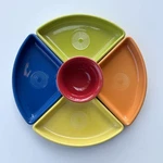 Fiesta 5 Piece Set "bright Colors" Entertaining (4 Omni Trays + 1 Bowl). Fixed Price $89.00.