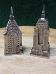 Godinger Silverplated New York Landmark Empire State Salt & Pepper Shakers. Fixed Price $25.00.