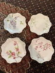 Set Of 4 Juliska Berry & Thread Floral Sketch Assorted Dessert/salad Plates 9 In. Fixed Price $135.00.