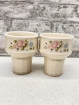 2 Pfaltzgraff Tea Ice Cream Cones Waffle Cup Dish Pink Roses Usa. Fixed Price $24.99.