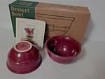 New Longaberger Pottery Woven Traditions Red Paprika 4.25" Dessert Bowls 31238. Fixed Price $34.95.