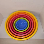 Zak Designs Rainbow Melamine Nesting Mixing Bowls Set Of 6 Multicolor Retro Mcm. Fixed Price $64.95.
