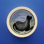 Karen Donleavy Kd Hand Painted Black Labrador Dog Cereal Salad Fruit Bowl. Fixed Price $39.98.