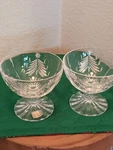 Set Of 2 Beautiful Mikasa German Cut Leaded Crystal Christmas Tree Dessert Bowls. Fixed Price $30.00.
