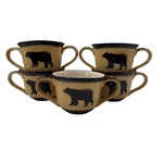 Big Sky Carvers Brushwerks Bear Double Handle Chili Soup Bowl Lot Of 5. Fixed Price $199.00.