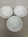 3 Vintage Corelle Livingware 10-OUNCE Dessert Bowl Winter Frost White. Fixed Price $16.00.