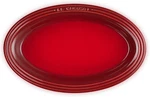 Creuset Leger Oval Plate 25CM Cherry Red Stoneware Oven Microwave Japan. Fixed Price $94.34.