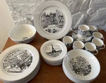 Choice Mikasa Parisian Scenes Dinner Salad Plate Soup Bowl Mug Server Unused Nos. Fixed Price $11.00.