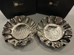 2 Nib Classic Touch Silver 8" Round Stainless Steel Ruffled Design Serving Bowl. Fixed Price $18.00.