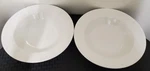 2 Sango Garland 8837 Embossed Scrolls Leaf White Stoneware Rim Soup Salad Bowls. Fixed Price $12.99.