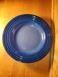 Le Creuset Rimmed Soup Bowl Cobalt Blue 10.00 Inch. Fixed Price $40.00.