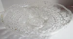 Bryce Ten Pointed Star 9" Shallow Round Clear Glass Footed Fruit Bowl. Fixed Price $10.00.