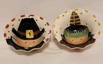 Set Of 2 Coton Colors Express Indian & Pilgrim Ruffle Edge 5 Bowls **read**. Fixed Price $44.99.